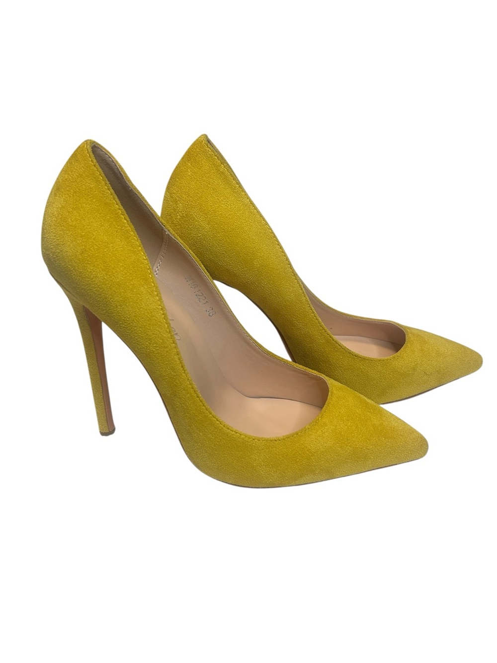 Only Maker Yellow Suede Pointed Toe Slip-on Stiletto High Heel Pumps Women 8